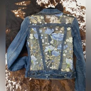 Custom Flower Lace Denim Jacket